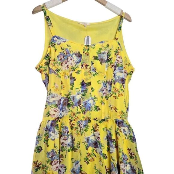 Tulle Women’s Yellow Floral Sleeveless Fit & Flare Dress Size Small Boho Sundres - Picture 2 of 9